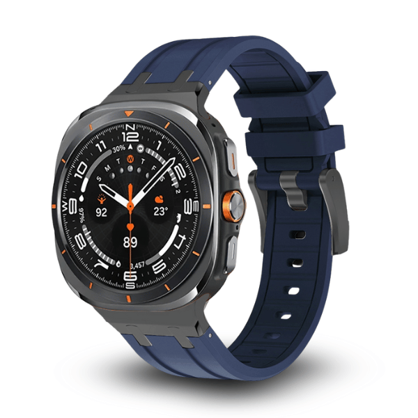 Premium Silicone Strap for Samsung Galaxy Watch Ultra AP Style Kopa -Black Blue