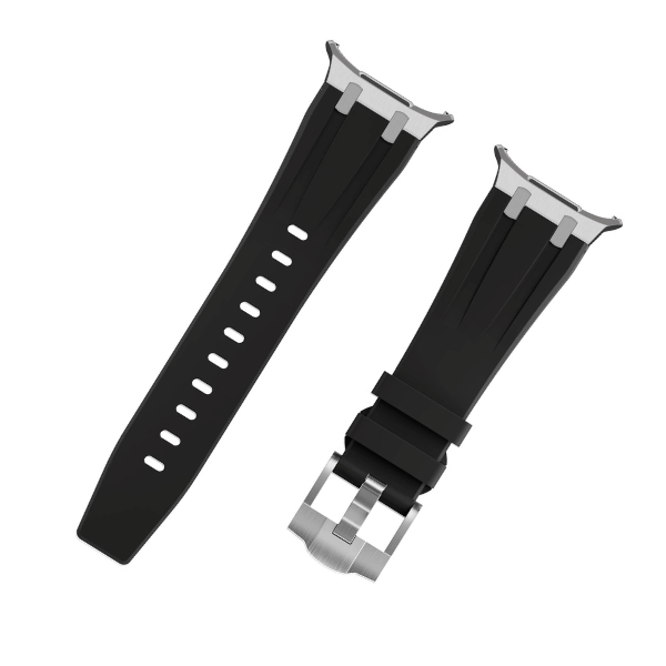 Premium Silicone Strap for Samsung Galaxy Watch Ultra AP Style Kopa -Silver Black