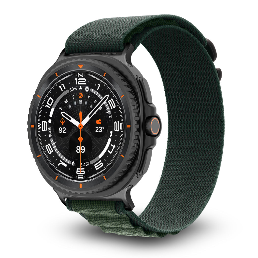 Outdoor Nylon Strap for Samsung Galaxy Watch 8 Alpine Nylon Loop -Green