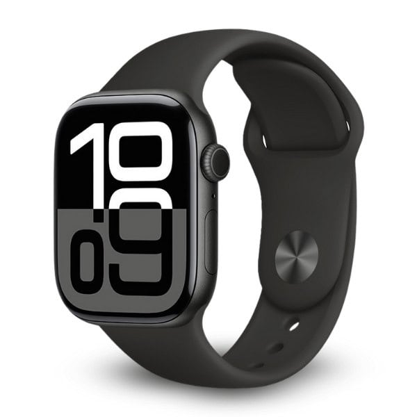 FKM Fluorine Silicone Band for Apple Watch 44/45/46/49mm with Hidden Closure -Black