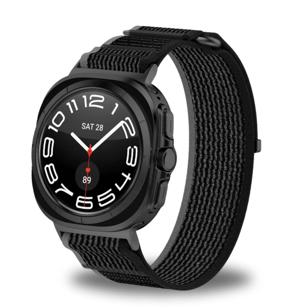 Nylon Strap for Samsung Galaxy Watch Ultra -Black -Gray