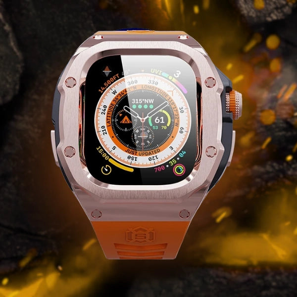 Apple Watch Ultra MOD Full Case KIT 316 Stainless Steel and Silicone Shellbox -Orange