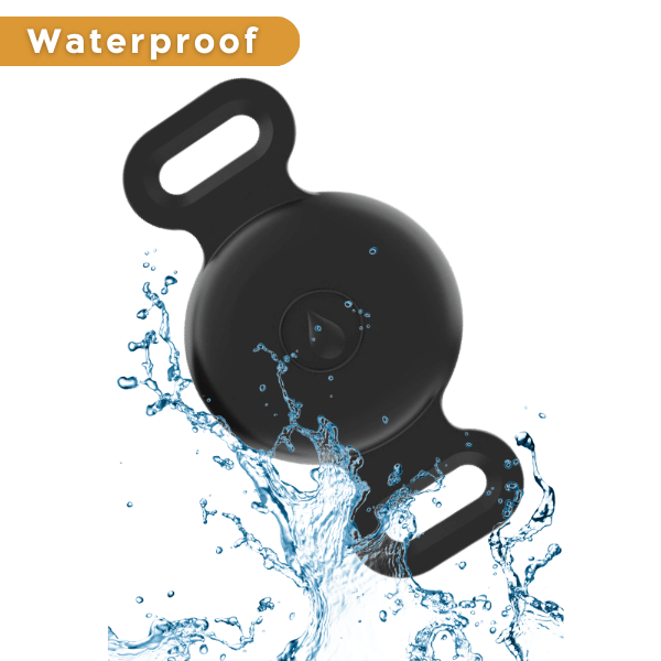 Waterproof Silicone AirTag Cover for Collar or Leash -Black