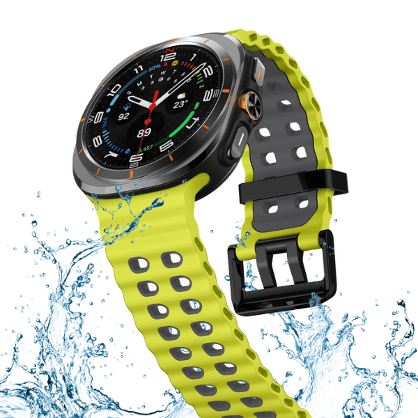 Silicone Band for Samsung Galaxy Watch Ultra -Ocean Green -Gray