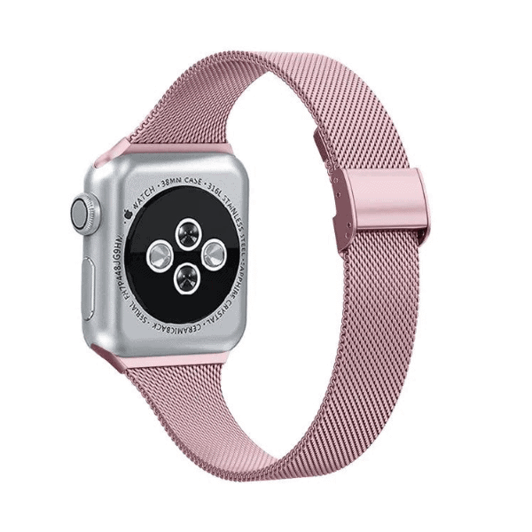 רצועה לאפל ווטש 42/44/45/49mm ברזל צרה עם סוגר Pink