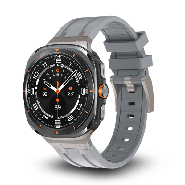 Premium Silicone Strap for Samsung Galaxy Watch Ultra AP Style Kopa -Silver Grey