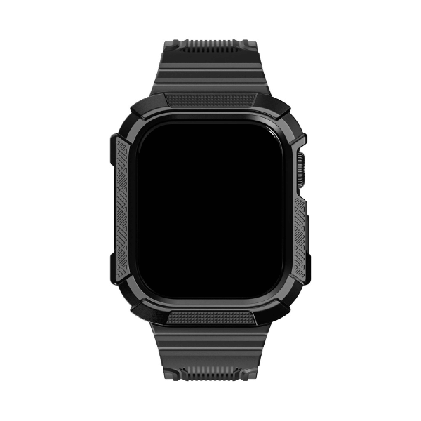 Apple Watch Full Case Silicone Band 44mm 45mm Volcano -Black