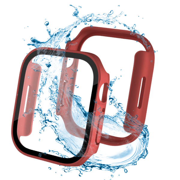 Waterproof Protective Cover for Apple Watch Series 10 46mm Square -Red