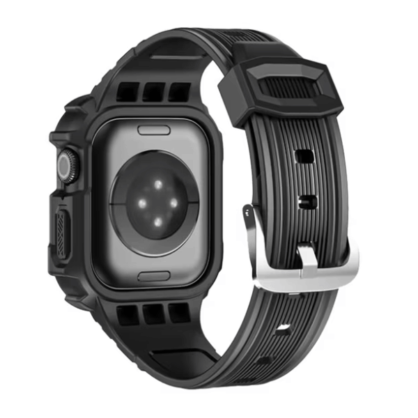 Apple Watch Full Case Silicone Band 44mm 45mm Volcano -Black