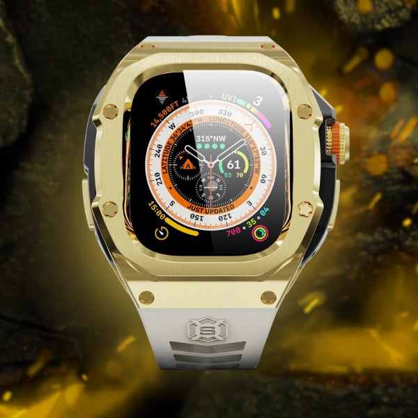 Apple Watch Ultra MOD Full Case KIT 316 Stainless Steel and Silicone Shellbox -Beige