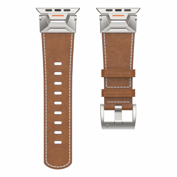 Genuine Leather Band Space Style for Apple Watch 44/45/46/49mm -Brown