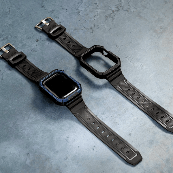 Apple Watch Full Case Silicone Band 44mm 45mm Volcano -Black