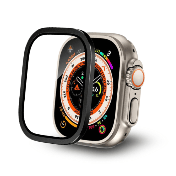 Screen Protector with Aluminum Frame for Apple Watch Ultra 49mm -Black
