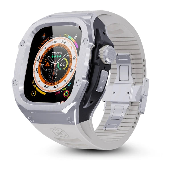 Apple Watch Ultra MOD Full Case KIT 316 Stainless Steel and Silicone Shellbox -White