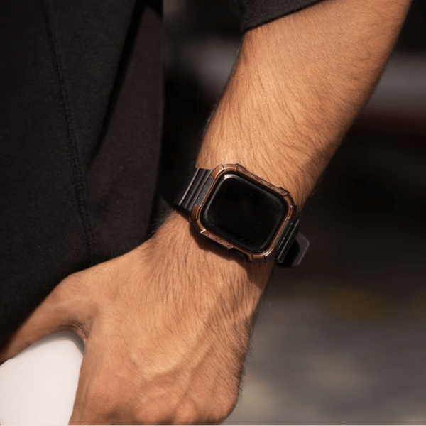 Apple Watch Full Case Silicone Band 44mm 45mm Volcano -Rose Gold