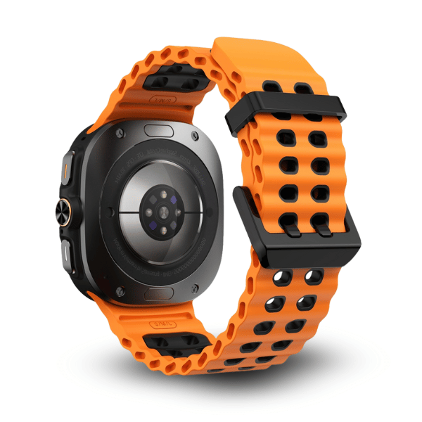 Silicone Band for Samsung Galaxy Watch Ultra -Ocean Orange -Black