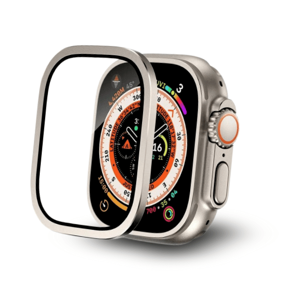 Screen Protector with Aluminum Frame for Apple Watch Ultra 49mm -Starlight