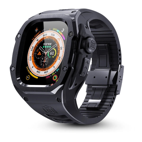 Apple Watch Ultra MOD Full Case KIT 316 Stainless Steel and Silicone Shellbox -Black