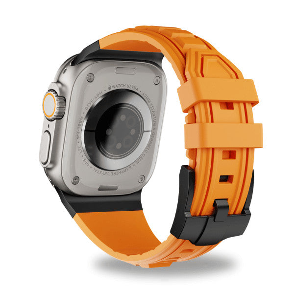 רצועה לאפל ווטש 44/45/46/49mm סגנון Tactical כתום אבזם צבע Black