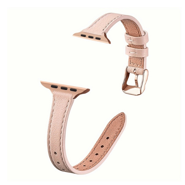 Genuine Leather Band for Apple Watch 40/41/42mm -Pink Rose Gold Buckle