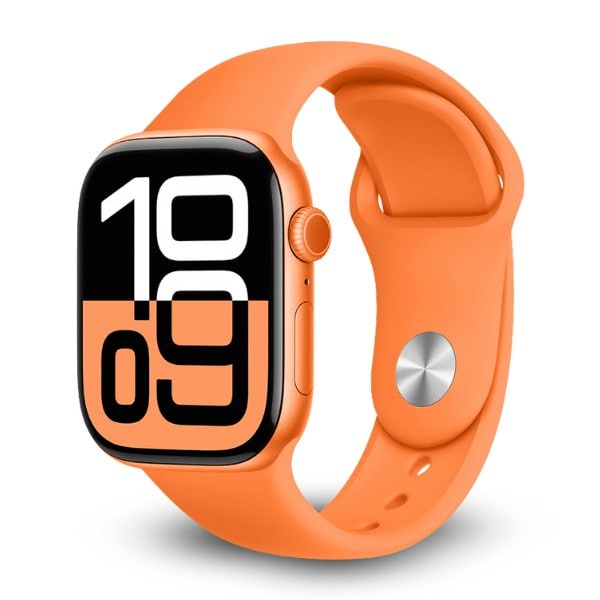 FKM Fluorine Silicone Band for Apple Watch 44/45/46/49mm with Hidden Closure -Orange