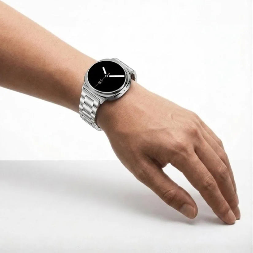 Stainless Steel Link Band for Galaxy Watch 8 Grand Series -Silver