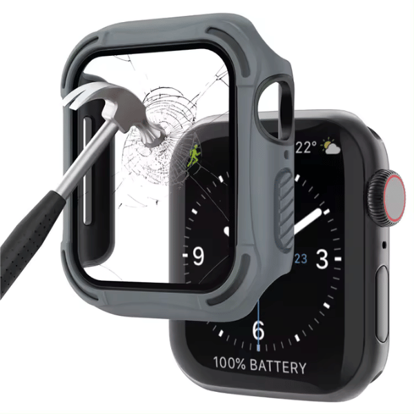 Apple watch Full Case 40MM 2-LAYER GLASS COVER Grey Black