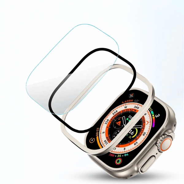 Screen Protector with Aluminum Frame for Apple Watch Ultra 49mm -Starlight