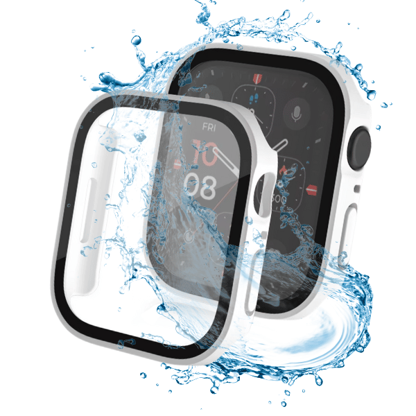 Waterproof Protective Cover for Apple Watch Series 10 46mm Square -White