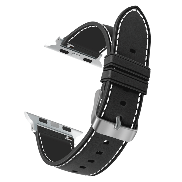 Silicone Apple Watch Band Leather-Like -Moran