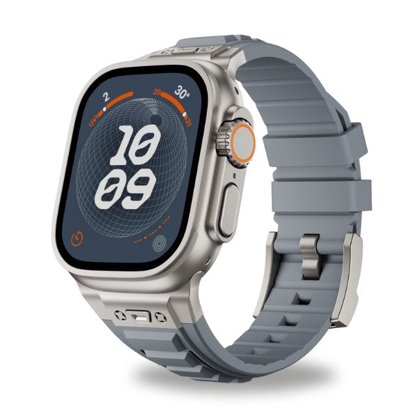 רצועה לאפל ווטש 44/45/46/49mm סגנון Tactical שחור אפור צבע Titanium