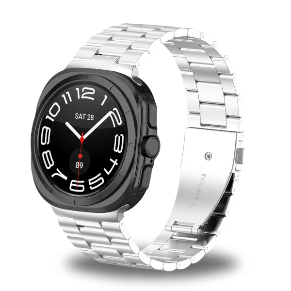 Durable Stainless Steel Link Bracelet for Samsung Galaxy Watch 7 Ultra 47mm Lexie -Silver