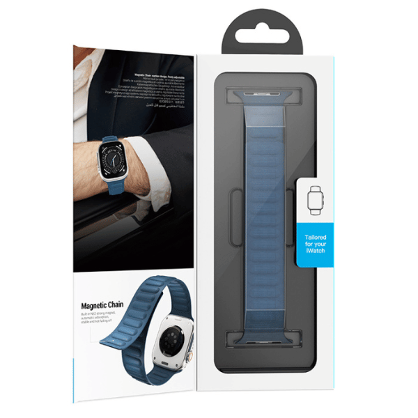 FineWoven Fabric Strap 44/45/46/49mm Magnetic Apple watch band by Hoco AS100 -Blue