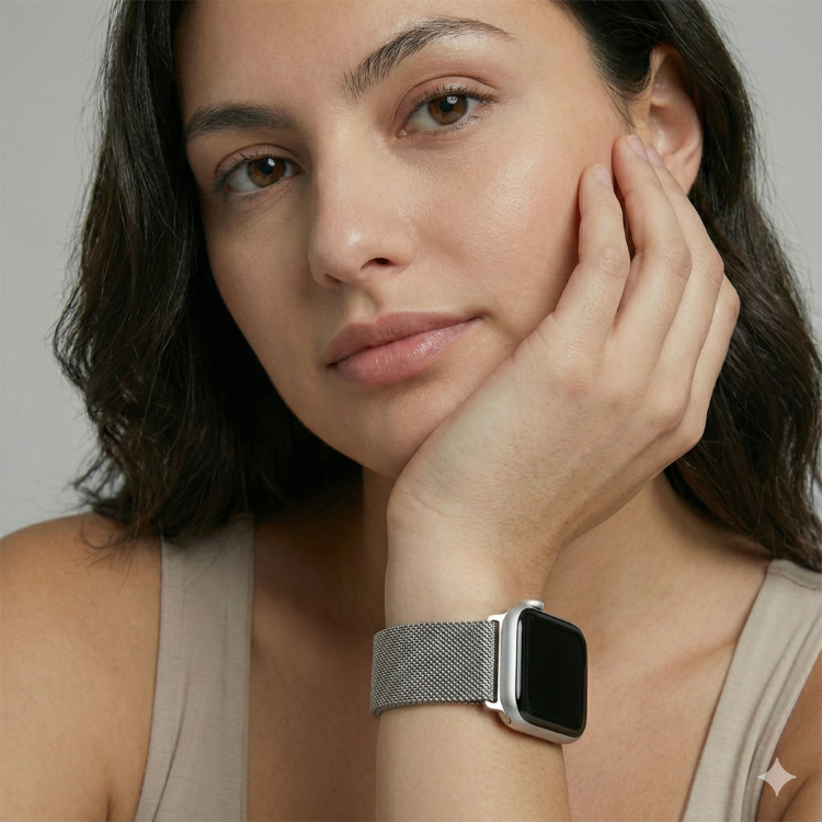 Magnetic Metal Band for Apple Watch 44/45/46/49mm -Silver