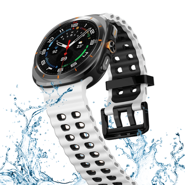 Silicone Band for Galaxy Watch Ultra -Ocean White -Black