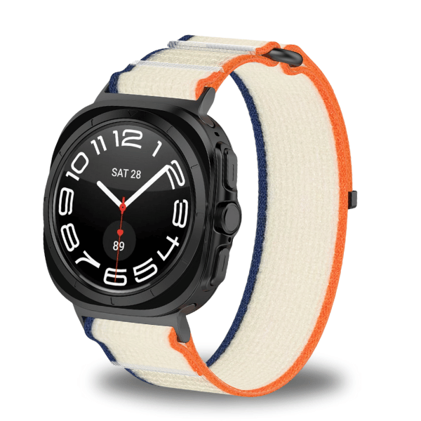Nylon Strap for Samsung Galaxy Watch Ultra -Orange -Beige