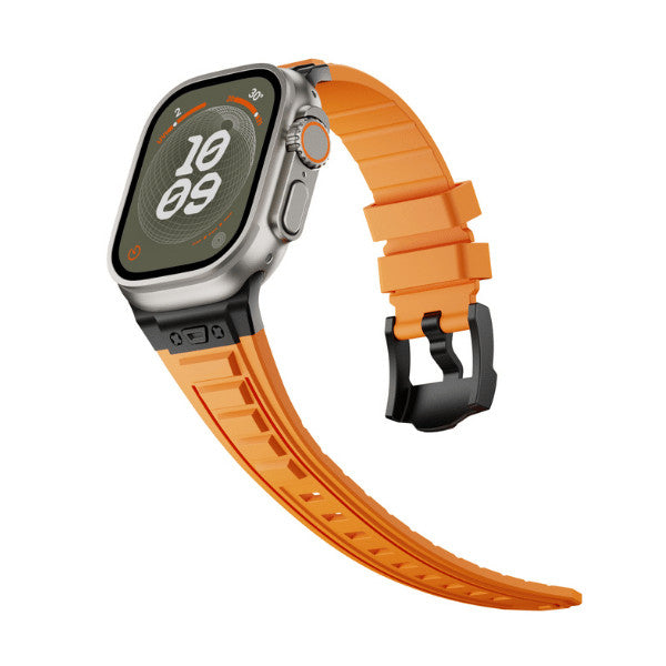 רצועה לאפל ווטש 44/45/46/49mm סגנון Tactical כתום אבזם צבע Black