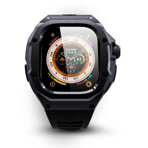 Apple Watch Ultra MOD Full Case KIT 316 Stainless Steel and Silicone Shellbox -Black