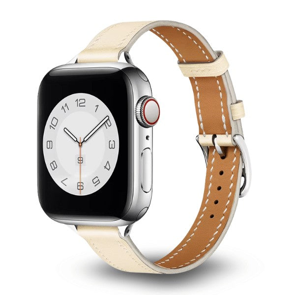 Cleopatra Double Tour Slim Genuine Leather Band for Apple Watch 40/41/42mm –Brown