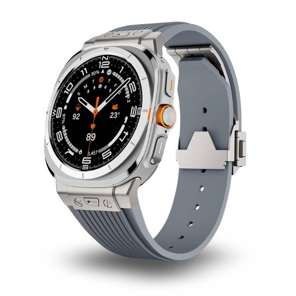 Premium Silicone Strap for Samsung Galaxy Watch Ultra Zeus -Silver Grey