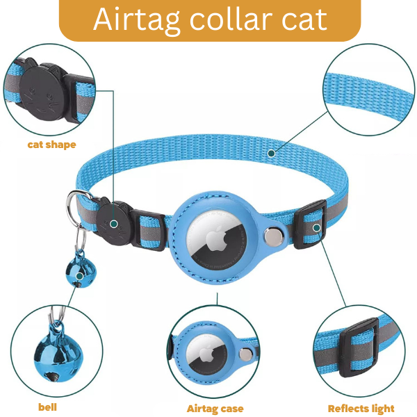 Apple Airtag Cat Collar tracker -Purple