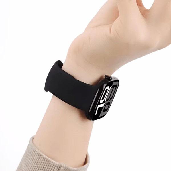 FKM Fluorine Silicone Band for Apple Watch 40/41/42mm with Hidden Closure -Black