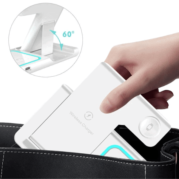 3 in 1 Magnetic Wireless Charging Station Apple Devices -White