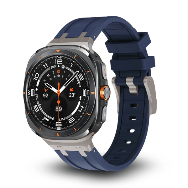 Premium Silicone Strap for Samsung Galaxy Watch Ultra AP Style Kopa -Silver Blue