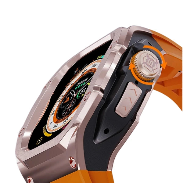 Apple Watch Ultra MOD Full Case KIT 316 Stainless Steel and Silicone Shellbox -Orange