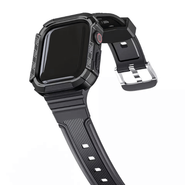 Apple Watch Full Case Silicone Band 44mm 45mm Volcano -Black
