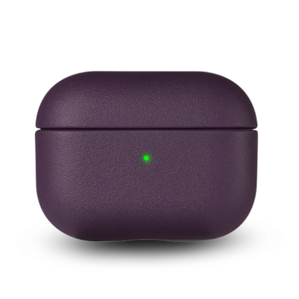 Hard Silicone Leather Like Case for AirPods 4 -Purple