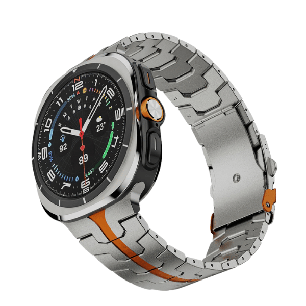 Stainless Steel Link Band for Samsung Galaxy Watch 7 Ultra 47mm  -Titanium Orange