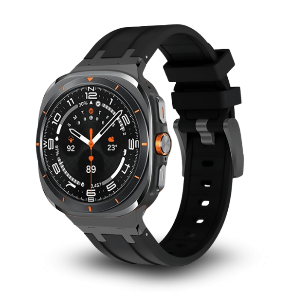 Premium Silicone Strap for Samsung Galaxy Watch Ultra AP Style Kopa -Black Black