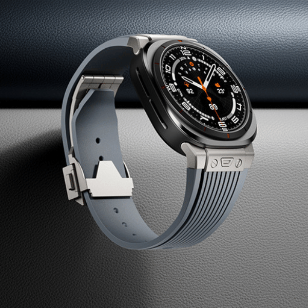 Premium Silicone Strap for Samsung Galaxy Watch Ultra Zeus -Silver Grey